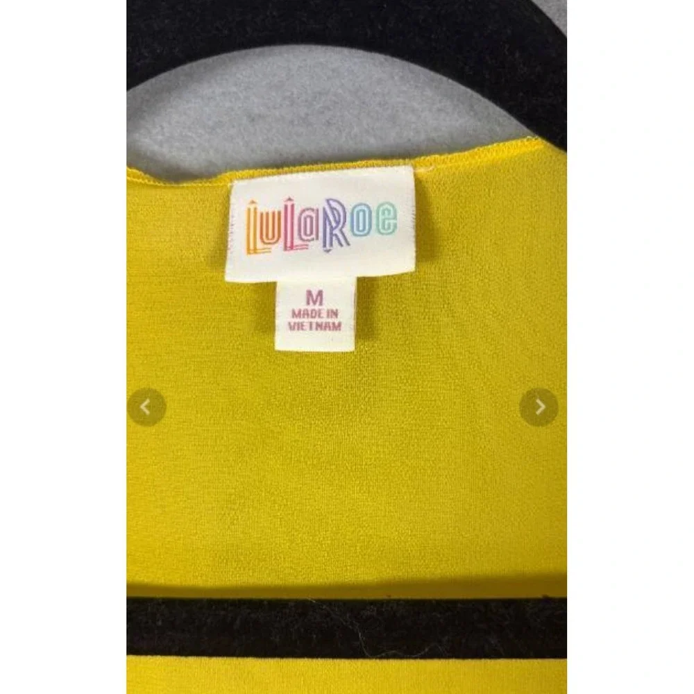 LuLaRoe Shirley Kimono Wrap Cardigan Solid Yellow Open Front Sheer Medium NWT